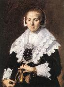 HALS, Frans Portrait of a Woman Holding a Fan Sweden oil painting artist
